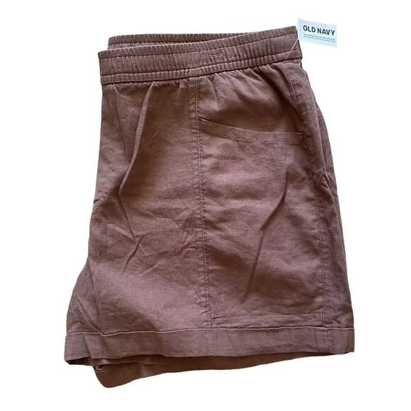 Old Navy High-Waisted Linen-Blend Shorts for Women Palm Dessert Sz XL - Picture 4 of 10